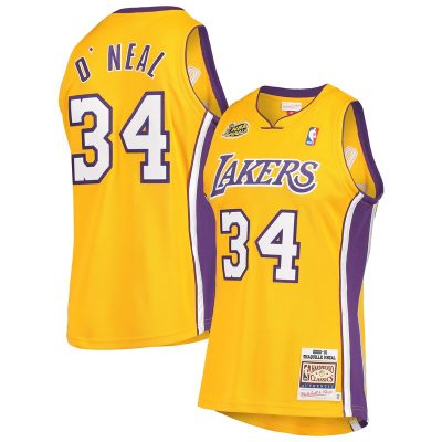 Shaquille O'Neal Los Angeles Lakers 2000 NBA Finals Hardwood Classics Jersey - Gold