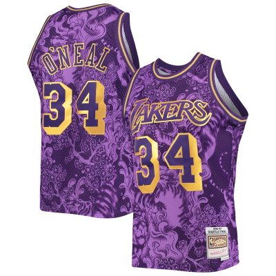 Shaquille O'Neal Los Angeles Lakers Hardwood Classics 1996/97 Lunar New Year Swingman Jersey - Purple