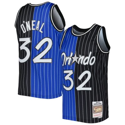 Shaquille O'Neal Orlando Magic Hardwood Classics 1994/95 Split Swingman Jersey - Blue/Black