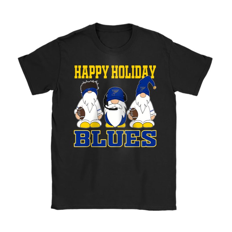 St. Louis Blues Merry Christmas NHL Gift For Fan Christmas Gnomes Unisex T-Shirt Cotton Tee TAT21568