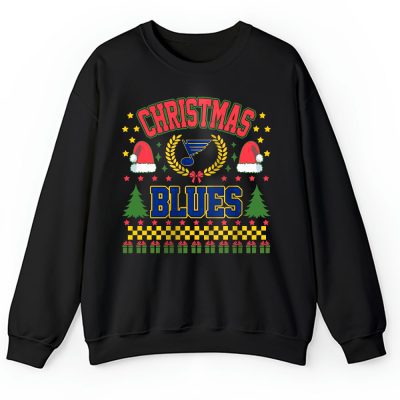 St. Louis Blues Merry Christmas NHL Gift For Fan Cute Santa Hohoho Unisex Sweatshirt TAH21931