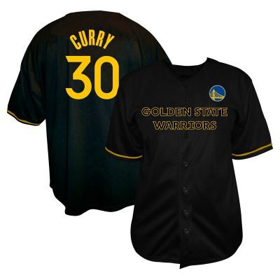 Stephen Curry Golden State Warriors Profile Big & Tall Name & Number Button-Up Jersey - Black