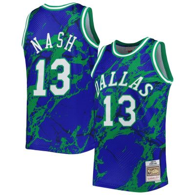 Steve Nash Dallas Mavericks 1998/99 Hardwood Classics Marble Swingman Jersey - Blue