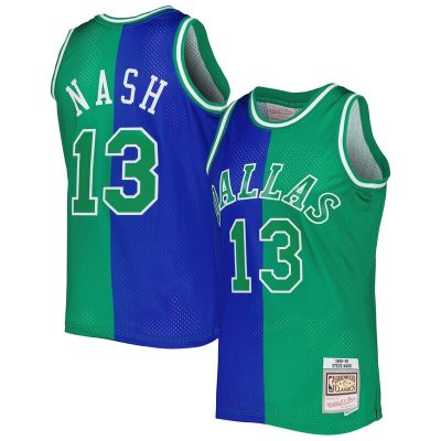 Steve Nash Dallas Mavericks Hardwood Classics 1998/99 Split Swingman Jersey - Blue/Green