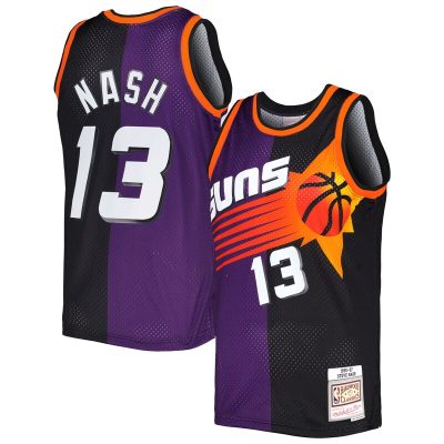 Steve Nash Phoenix Suns Hardwood Classics 1996/97 Split Swingman Jersey - Purple/Black