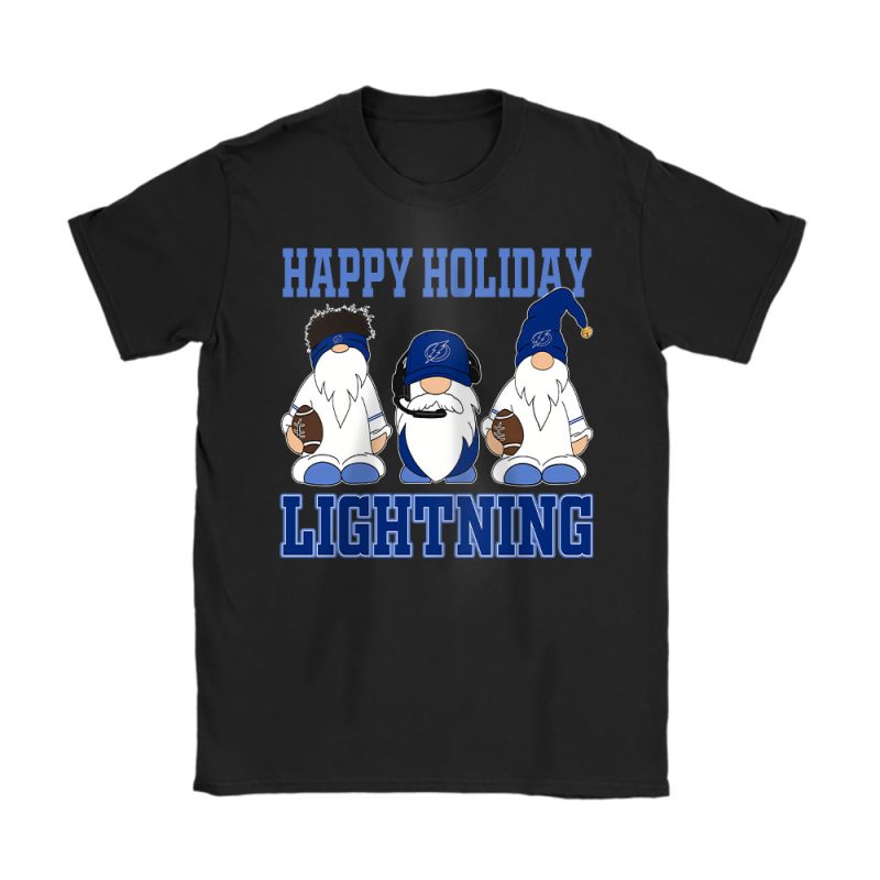 Tampa Bay Lightning Merry Christmas NHL Gift For Fan Christmas Gnomes Unisex T-Shirt Cotton Tee TAT21575