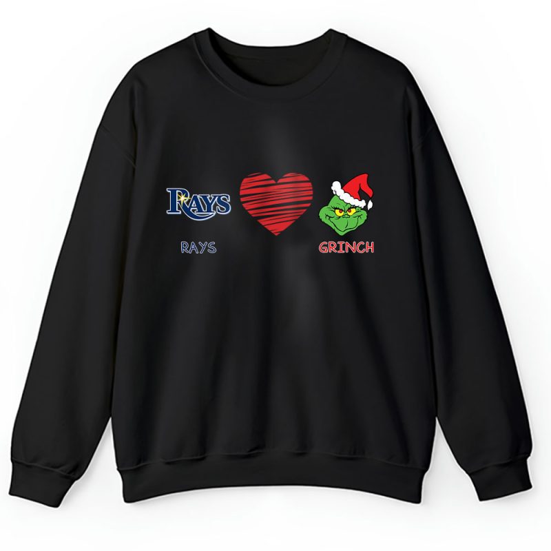 Tampa Bay Rays Merry Christmas MLB Gift For Fan Cute Grinch Unisex Sweatshirt TAH21934