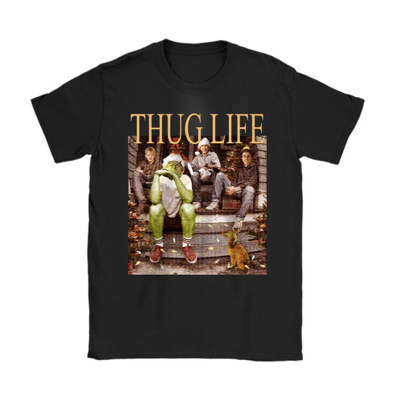 Thug Life Grinch Christmas Burberry Unisex T-Shirt Cotton Tee TAT20159