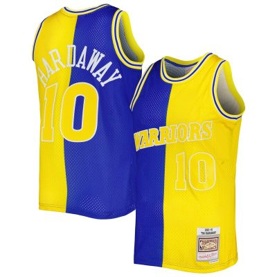 Tim Hardaway Golden State Warriors Hardwood Classics 1990/91 Split Swingman Jersey - Royal/Gold