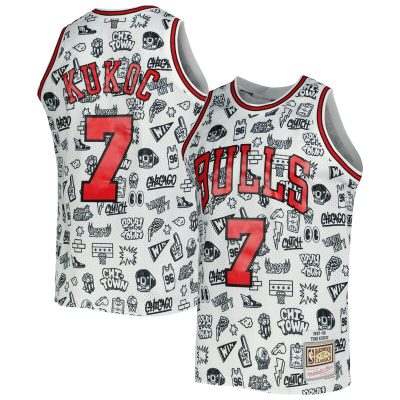 Toni Kukoc Chicago Bulls 1997/98 Hardwood Classics Doodle Swingman Jersey - White