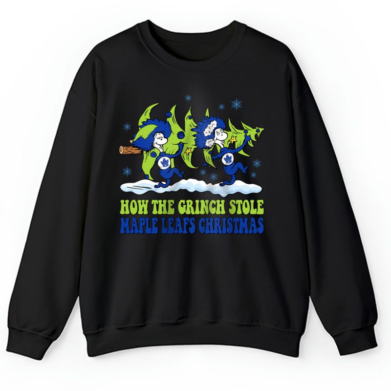 Toronto Maple Leafs Merry Christmas NHL Gift For Fan Cute Grinch Unisex Sweatshirt TAH21944