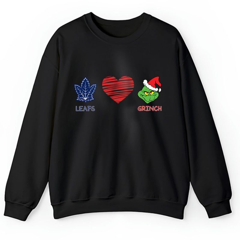 Toronto Maple Leafs Merry Christmas NHL Gift For Fan Cute Grinch Unisex Sweatshirt TAH21946