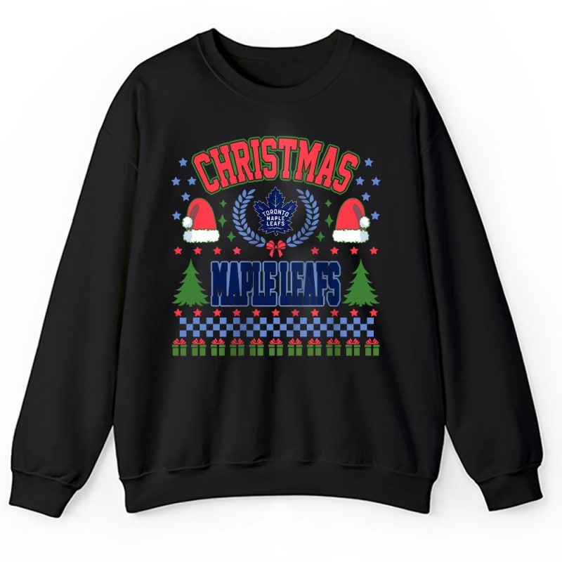 Toronto Maple Leafs Merry Christmas NHL Gift For Fan Cute Santa Hohoho Unisex Sweatshirt TAH21947