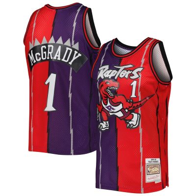 Tracy McGrady Toronto Raptors Hardwood Classics 1998/99 Split Swingman Jersey - Purple/Red