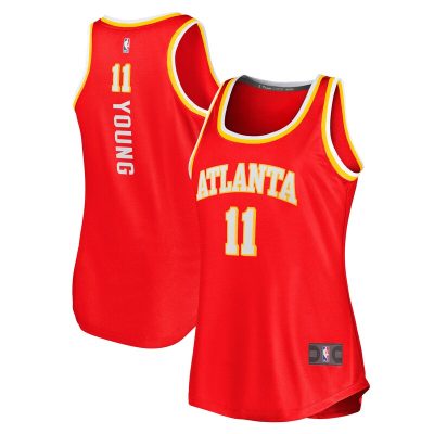 Trae Young Atlanta Hawks Women's Fast Break Tank Jersey - Icon Edition - Red