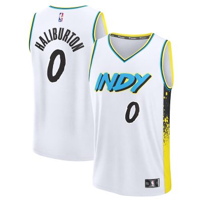 Tyrese Haliburton Indiana Pacers 2024/25 Fast Break Player Jersey - City Edition - White