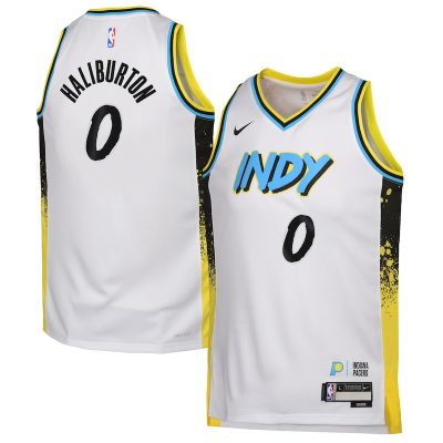 Tyrese Haliburton Indiana Pacers Youth 2024/25 Swingman Player Jersey - City Edition - White