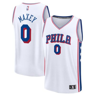 Tyrese Maxey Philadelphia 76ers Fast Break Replica Player Jersey - Association Edition - White