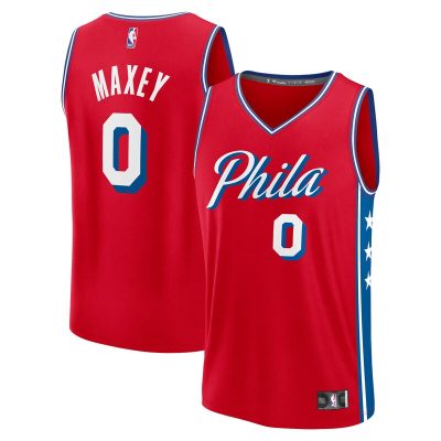 Tyrese Maxey Philadelphia 76ers Fast Break Replica Player Jersey - Statement Edition - Red