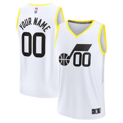 Utah Jazz Fast Break Custom Replica Jersey - Association Edition - White