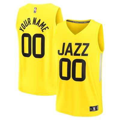 Utah Jazz Fast Break Replica Custom Jersey - Icon Edition - Yellow