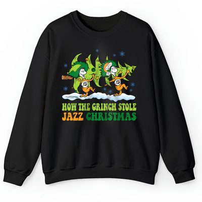 Utah Jazz Merry Christmas NBA Gift For Fan Cute Grinch Unisex Sweatshirt TAH21956
