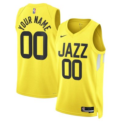 Utah Jazz Swingman Custom Jersey Gold - Icon Edition