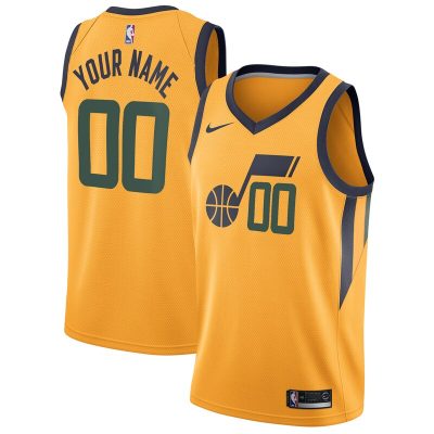 Utah Jazz Swingman Custom Jersey - Statement Edition - Gold