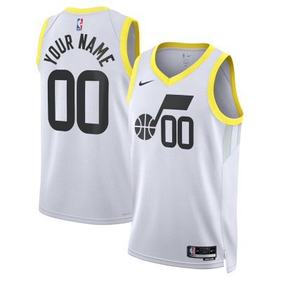 Utah Jazz Swingman Custom Jersey White - Association Edition