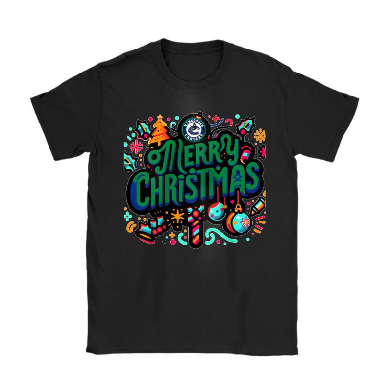 Vancouver Canucks Merry Christmas NHL Gift For Fan Christmas Funny Unisex T-Shirt Cotton Tee TAT21592