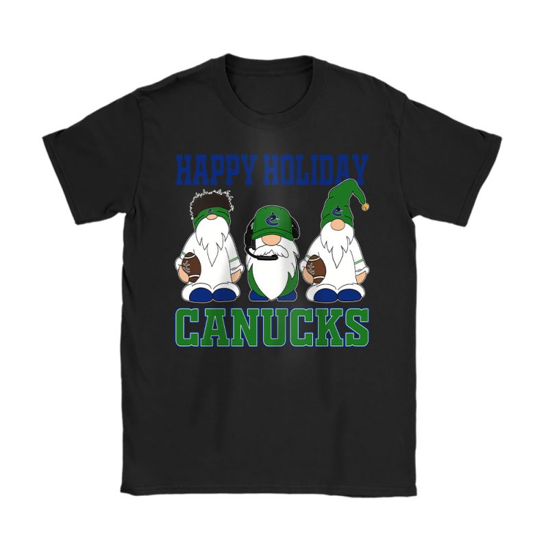 Vancouver Canucks Merry Christmas NHL Gift For Fan Christmas Gnomes Unisex T-Shirt Cotton Tee TAT21595