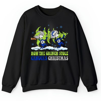 Vancouver Canucks Merry Christmas NHL Gift For Fan Cute Grinch Unisex Sweatshirt TAH21960