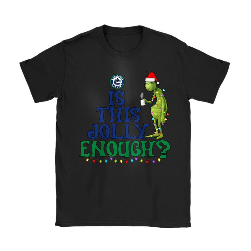 Vancouver Canucks Merry Christmas NHL Gift For Fan Cute Grinch Unisex T-Shirt Cotton Tee TAT21594