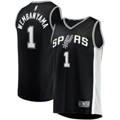 Victor Wembanyama San Antonio Spurs Big & Tall Fast Break Replica Jersey Black - Icon Edition