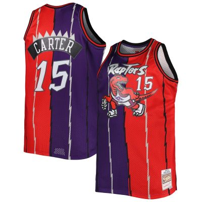 Vince Carter Toronto Raptors Big & Tall Hardwood Classics 1998/99 Split Swingman Jersey - Purple/Red