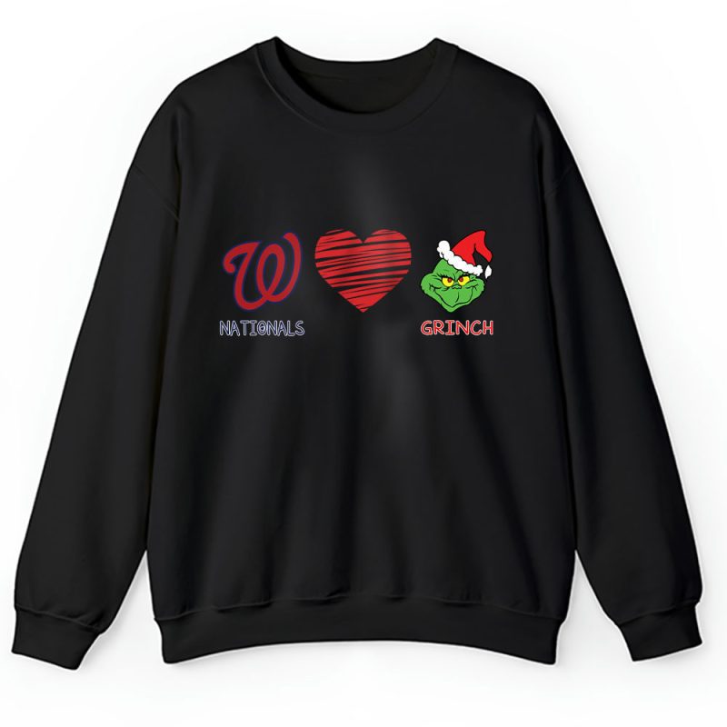 Washington Nationals Merry Christmas MLB Gift For Fan Cute Grinch Unisex Sweatshirt TAH21646