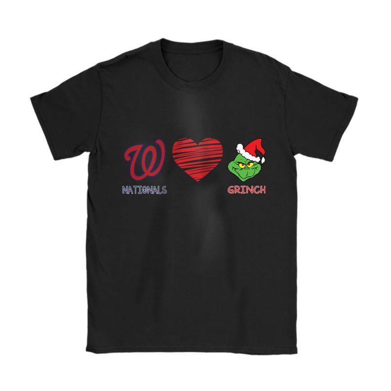 Washington Nationals Merry Christmas MLB Gift For Fan Cute Grinch Unisex T-Shirt Cotton Tee TAT21646