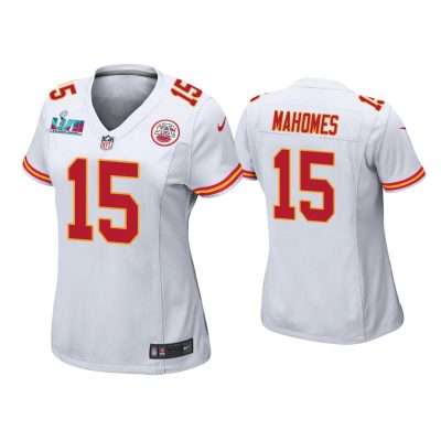 Women Patrick Mahomes Kansas City Chiefs Super Bowl LVII White Game Jersey