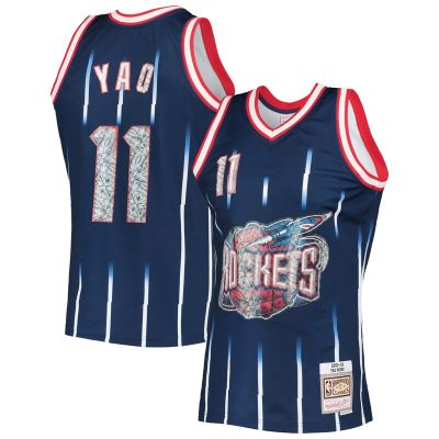 Yao Ming Houston Rockets 2002/03 Hardwood Classics NBA 75th Anniversary Diamond Swingman Jersey - Navy