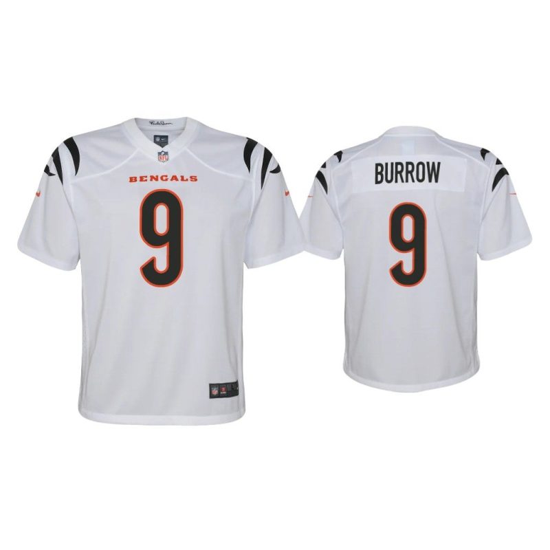 Youth 2021 Joe Burrow Cincinnati Bengals White Game Jersey