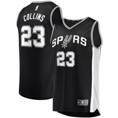 Zach Collins San Antonio Spurs Fast Break Replica Jersey - Icon Edition - Black