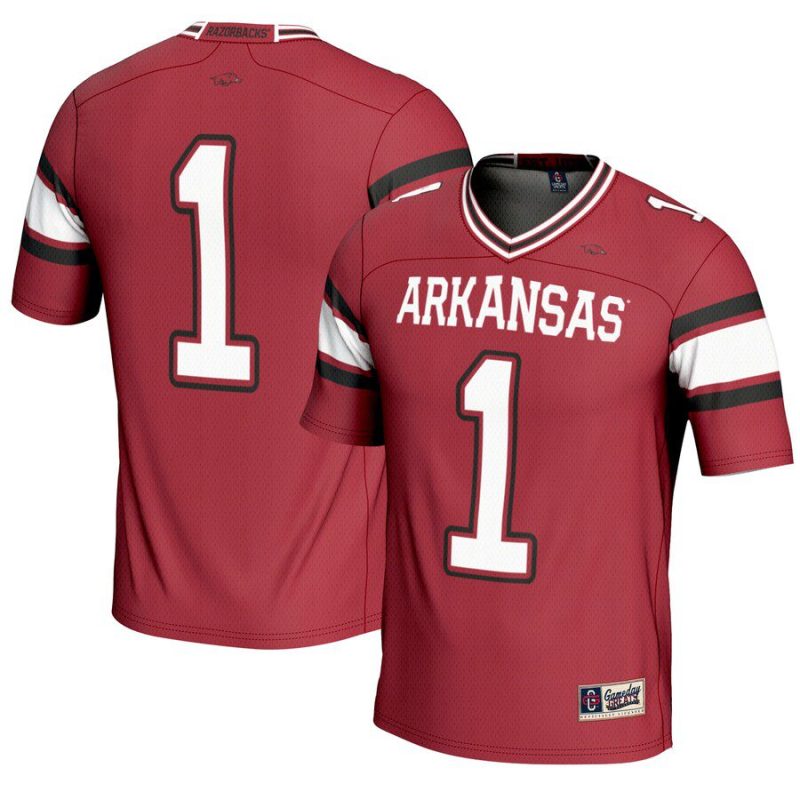#1 Arkansas Razorbacks GameDay Greats Youth Football Jersey - Cardinal