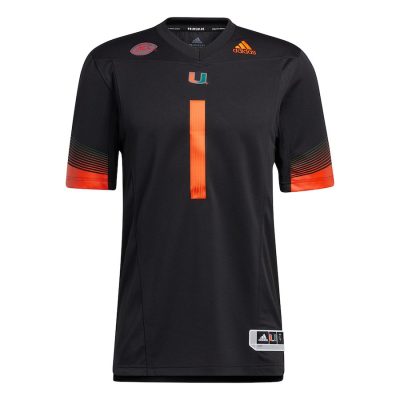 #1 Miami Hurricanes Premier Strategy Jersey - Black