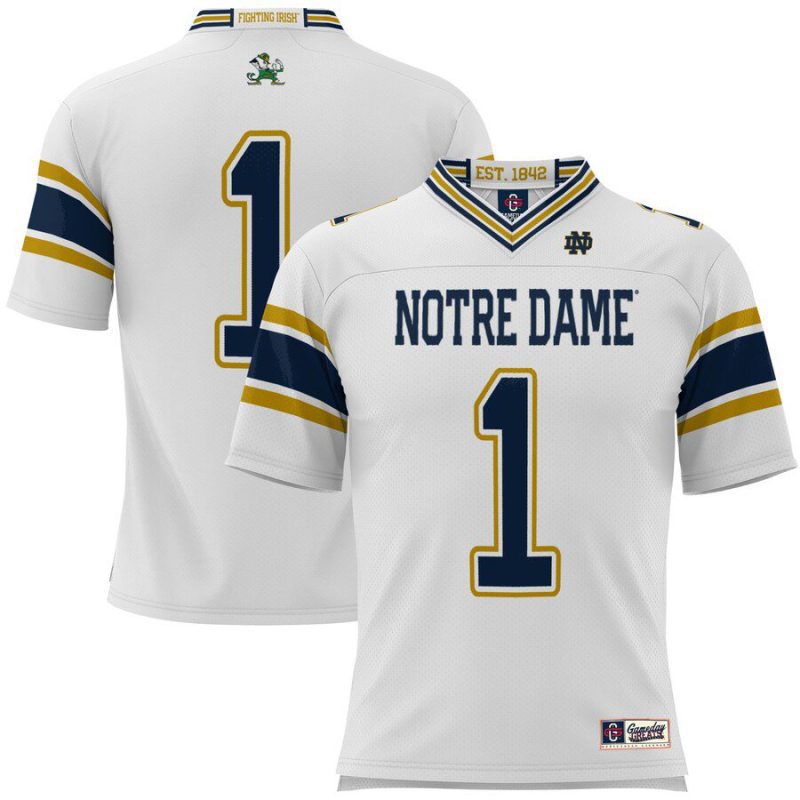 #1 Notre Dame Fighting Irish GameDay Greats Youth Football Jersey - White