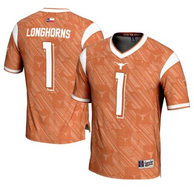 #1 Texas Longhorns GameDay Greats Youth Highlight Print Football Fashion Jersey - Texas Orange