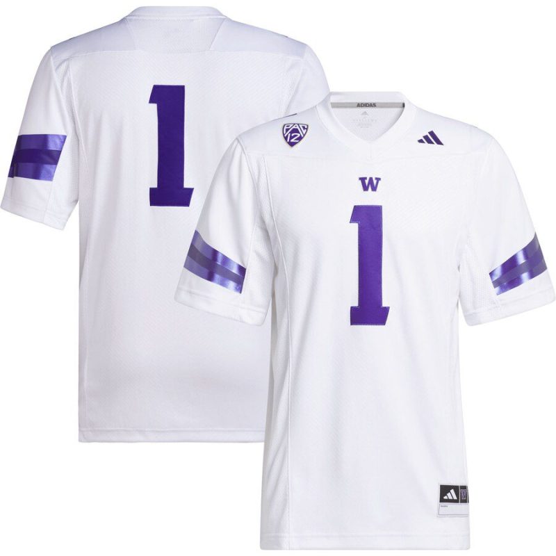 #1 Washington Huskies Premier Football Jersey - White
