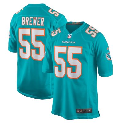 Aaron Brewer Miami Dolphins Game Jersey - Aqua