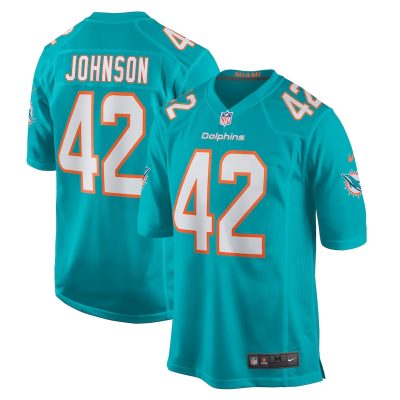 Alexander Johnson Miami Dolphins Game Jersey - Aqua