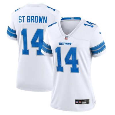 Amon-Ra St. Brown Detroit Lions Women White Game Jersey - White