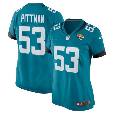 Anthony Pittman Jacksonville Jaguars Women Team Game Jersey - Teal